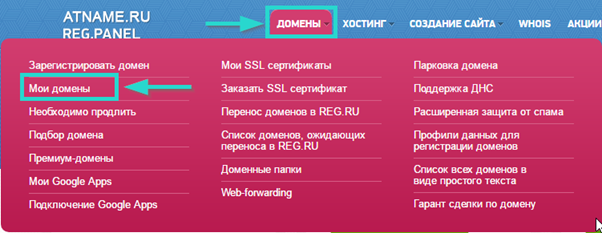 Иллюстрация к статье: Привязка домена и поддомена в панели atname.ru